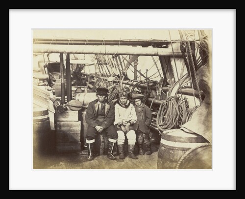 At Proven, Hans Henri, Esquimaux Dog-Driver, with his son and daughter by Thomas Mitchell