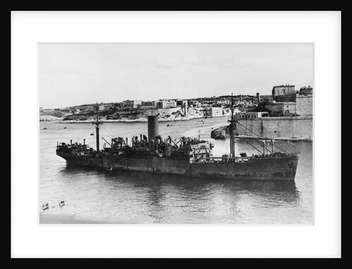 'Ajax' (Br, 1931) under way in Grand Harbour, Malta, arriving in convoy MW 8A by unknown
