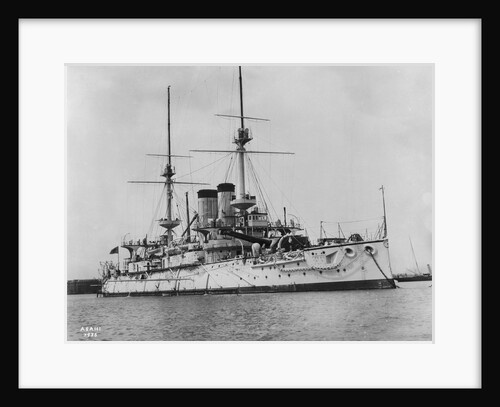 Battleship 'Asahi' (Jp, 1899) at moorings in Portsmouth harbour by unknown
