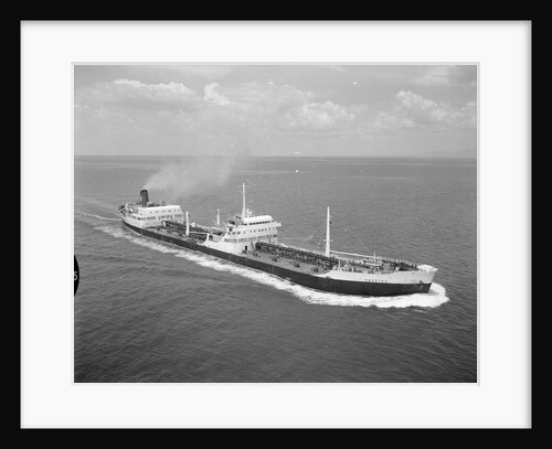 A starboard bow view of 'Amastra' (1958); Under way in the Strait of Malacca. by Unknown