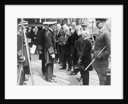 King George V visits the restored 'Victory' in 1928 by unknown