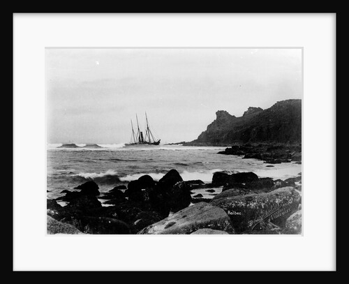 The passenger/cargo steamship Balbec (1853) listing on the rocks by Gibson & Sons of Scilly