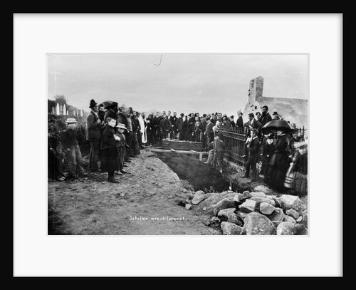Mourners at the mass grave of the dead from the loss of the Schiller (1873) by Gibson's of Scilly Shipwreck Collection