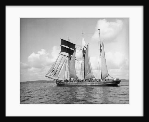 'Mary Millar' 3 masted topsail schooner, at sail off Mevagissey bound for Runcorn with a cargo of china clay by Unknown