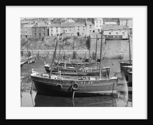 'Jane' Mevagissey lugger, dried out in Mevagissy harbour by unknown
