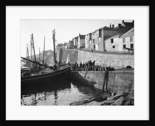 Newlyn, St Ives pilchard driver Godrevy [SS92] unloading a catch. by H. Oliver. Hill