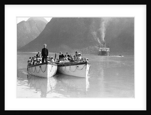 Tenders from the 'Montclare' in a Norwegian fjord by Marine Photo Service