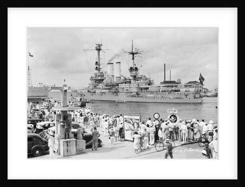 German Battleship 'Schlesien' at Curacao, Lesser Antilles by Marine Photo Service