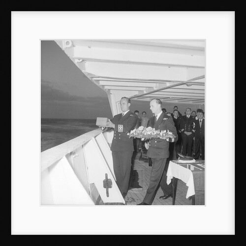 Committing ashes to the deep on the 'Empress of England' by Marine Photo Service