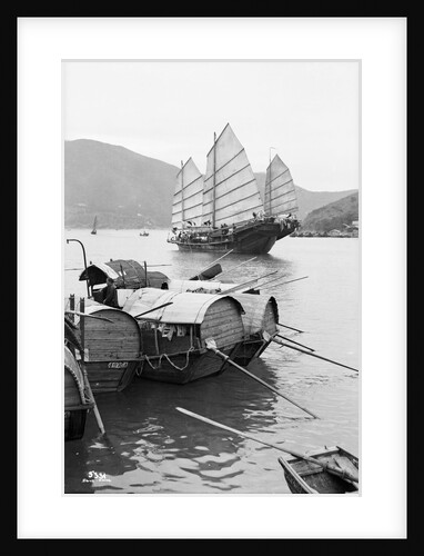 Sampans and a fishing junk, Hong Kong, 1935 by Marine Photo Service