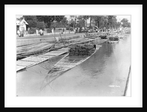 Bamboo raft, Java, Indonesia, 1925 by Marine Photo Service