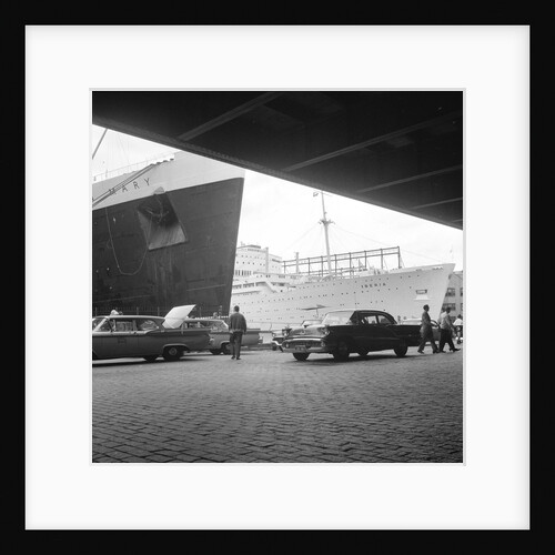 The 'Queen Mary' and 'Iberia' in New York by Marine Photo Service