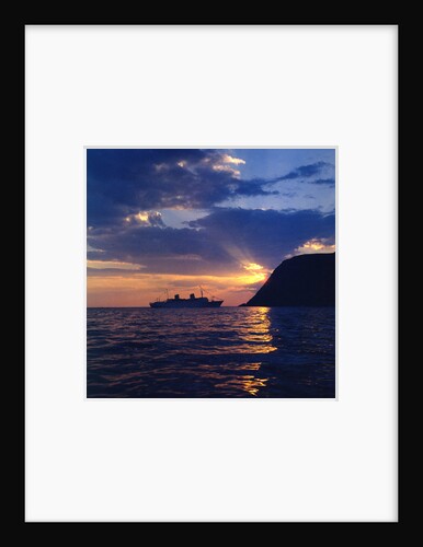 A starboard view of 'Gripsholm' (1957) at Nordkapp, Norway, during the midsummer season by Marine Photo Service