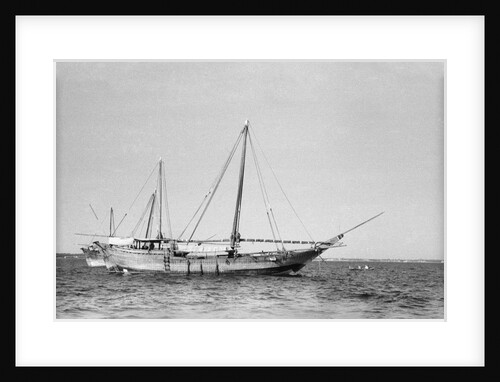 The 'Triumph of Righteousness' at anchor in Manama roads, Bahrain by Alan Villiers