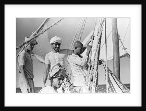 Captain and crew of the 'Sheikh Mansur' by Alan Villiers