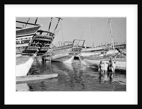The foreshore at Jizan, crowded with small coastal vessels by Alan Villiers