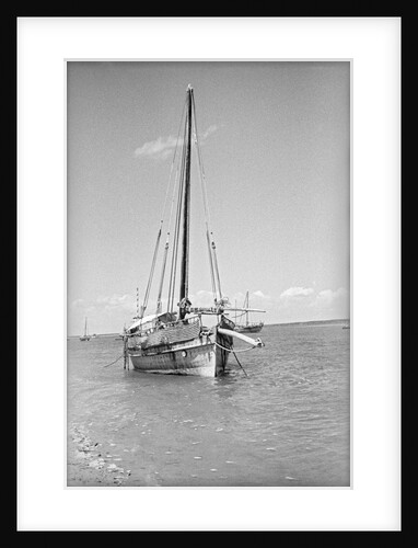 Typical Lamu dhow at anchor by Alan Villiers