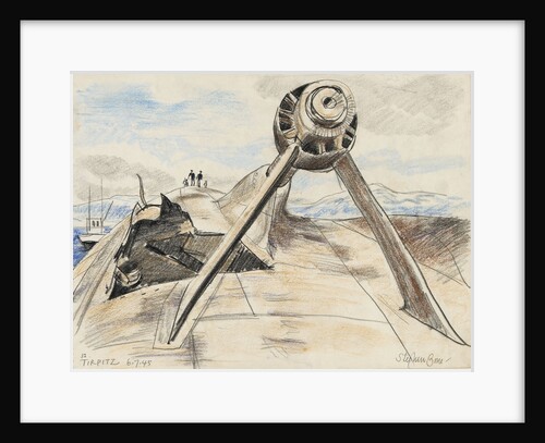 Tirpitz' 6.7.45 starboard propeller bracket and shaft by Stephen Bone