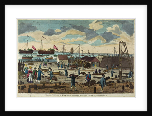 A view near Woolwich in Kent, shewing the employment of the convicts for the hulks by Carver & Bowles
