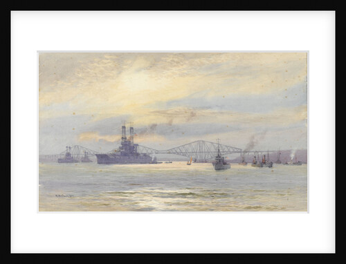 American battleship in the Firth of Forth by Alma Claude Burlton Cull