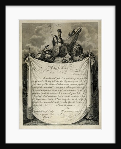 Lloyds Patriotic Fund Certificate presenting a sword to captain Henry Digby, 4 December 1805. by Edward Scriven