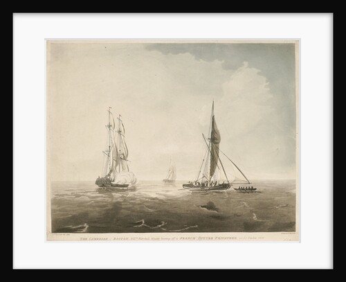 The 'Cambrian' of Boston, William Marshall Master, beating off a French cutter privateer on 23 October 1804 by Joseph Cartwright