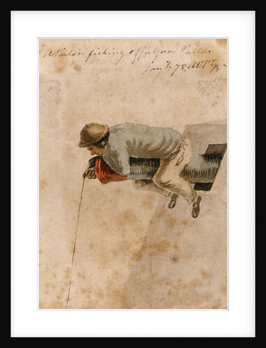 Bray Album: 'A Seaman fishing off a gun, January 1775' by Gabriel Bray