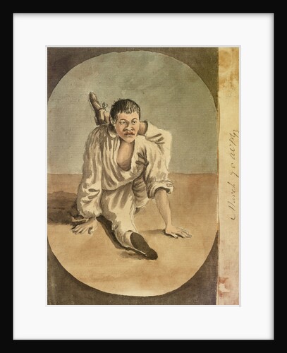 Oriental seaman with his left leg tucked behind his head by Gabriel Bray
