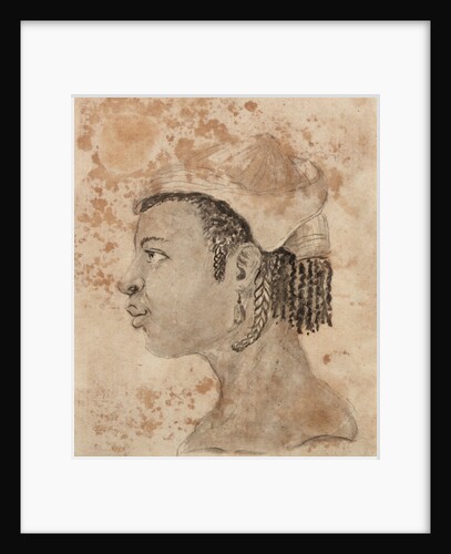 Head of a West African woman, wearing a hat, in left profile by Gabriel Bray