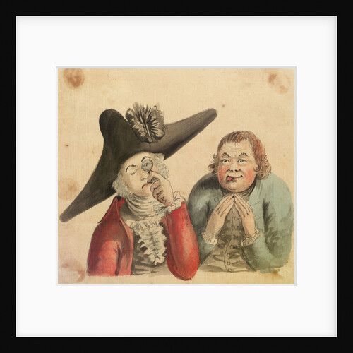 Two male figures, one with a large cocked hat and a quizzing glass by Gabriel Bray