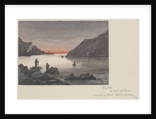 The arrival of HMS 'Pearl' and 'Sylvia' at Sakitsu Ura, Amakasu Island, Japan by James Henry Butt