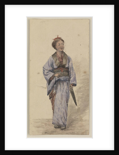 A Japanese girl with a parasol by James Henry Butt