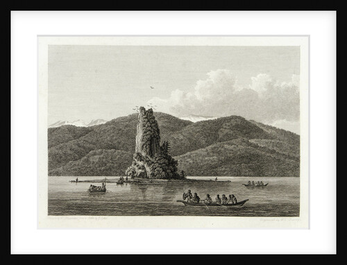 Possibly Cook exploring a small island with natives looking on by William Alexander