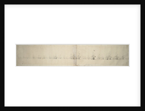 A Dutch fleet at anchor by Willem Van de Velde the Younger