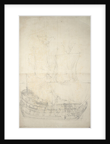 Portrait of the 'Groote Herder', 38 guns, possibly built in 1665 and is last mentioned in 1667. by Willem van de Velde the Elder