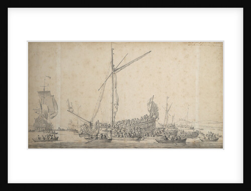 The embarkation of William of Orange and Princess Mary at Margate in November 1677 on their return to Holland after their marriage by Willem van de Velde the Elder