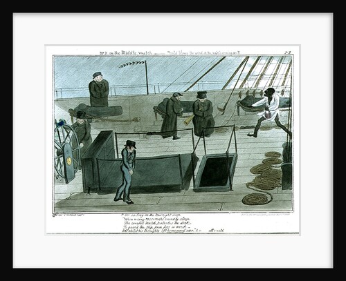 Mr B on the Middle Watch - cold blows the wind & the rain's coming on' by George Cruikshank