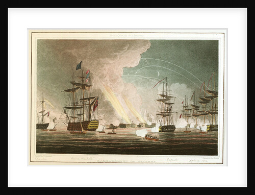 Bombardment of Algiers. From a plan by Sir J Brisbane by Thomas Whitcombe