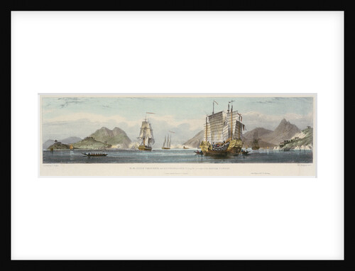 HMS 'Imogene' and 'Andromache' passing the batteries of the Bocca Tigris by Haghe