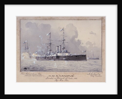 HMS 'Canopus' launched at Portsmouth 13 October 1897 by H. Coish