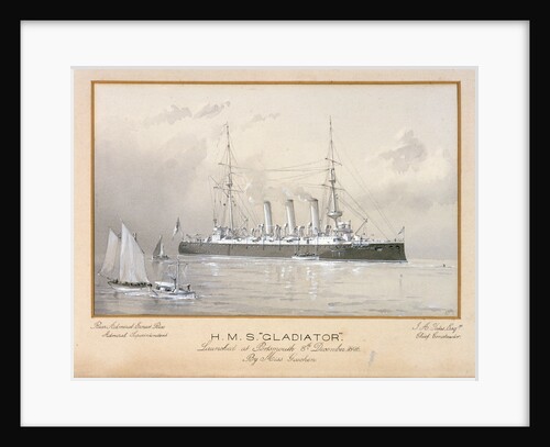 HMS 'Gladiator' launched at Portsmouth 8 December 1896 by H. Coish