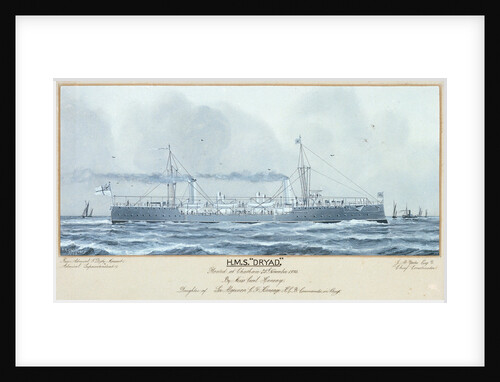 HMS 'Dryad' floated at Chatham 25 November 1893 by P.A. Chinnery