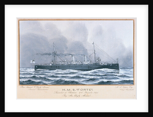 HMS 'Forte' launched at Chatham 9 December 1893 by P.A. Chinnery