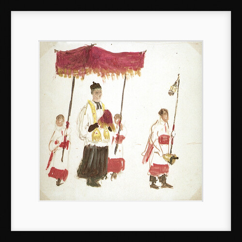 A Priest Beneath a Canopy, with Three Servers by William Lionel Wyllie