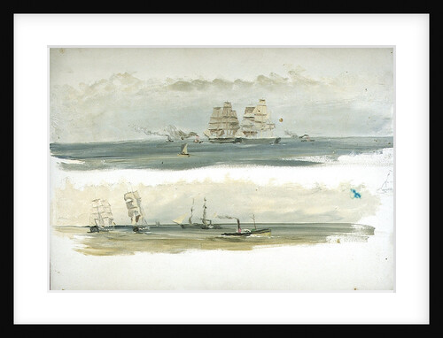 Two Studies of Ships and Tugs by William Lionel Wyllie