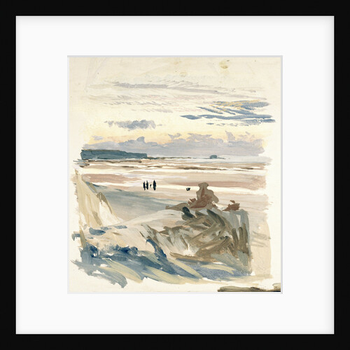 Figures on a beach, probably at Ambleteuse by William Lionel Wyllie