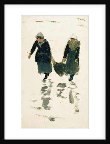 Two fisherwomen carrying the catch, Northern France by William Lionel Wyllie