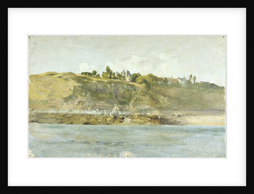 A village on the coast seen from the sea, Northern France by William Lionel Wyllie