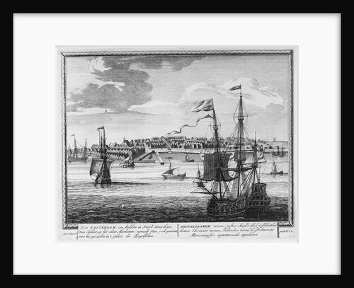 Nieu Amsterdam, een stedeken in Noord Amerikaes. Nieu Hollant op het eilant Mankattan: namaels Nieu Jork genaemt, toen het geraekte in't gebiet der Engelschen' by Peter Schenk