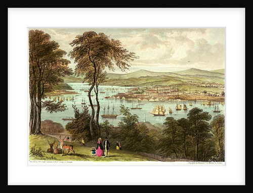 Devonport & the Hamoaze from Mount Edgecumbe. Six Views of the Picturesque Scenery of Plymouth by Newman & Co